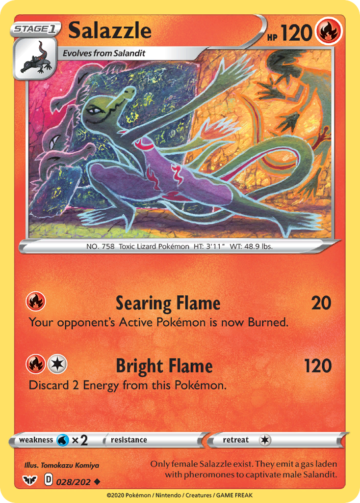 Salazzle (028/202) [Sword & Shield: Base Set] | Shuffle n Cut Hobbies & Games