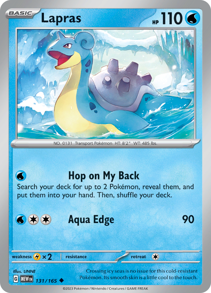 Lapras (131/165) [Scarlet & Violet 151] | Shuffle n Cut Hobbies & Games