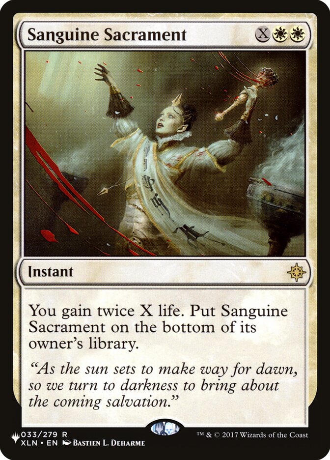 Sanguine Sacrament [The List] | Shuffle n Cut Hobbies & Games