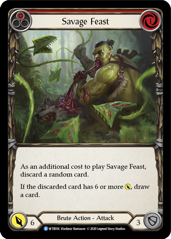 Savage Feast (Red) [U-WTR014] (Welcome to Rathe Unlimited)  Unlimited Rainbow Foil | Shuffle n Cut Hobbies & Games