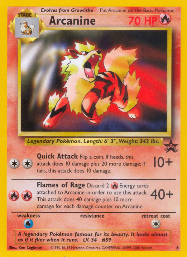 Arcanine (6) [Wizards of the Coast: Black Star Promos] | Shuffle n Cut Hobbies & Games