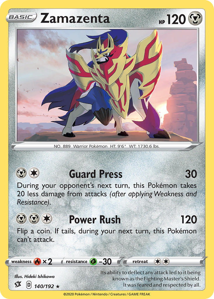 Zamazenta (140/192) (Cracked Ice Holo) (Theme Deck Exclusive) [Sword & Shield: Rebel Clash] | Shuffle n Cut Hobbies & Games