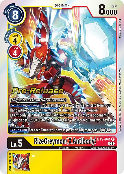 RizeGreymon (X Antibody) [BT9-041] [X Record Pre-Release Promos] | Shuffle n Cut Hobbies & Games