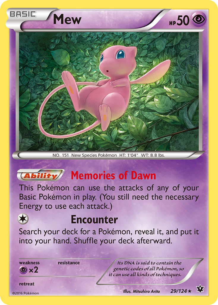 Mew (29/124) [XY: Fates Collide] | Shuffle n Cut Hobbies & Games