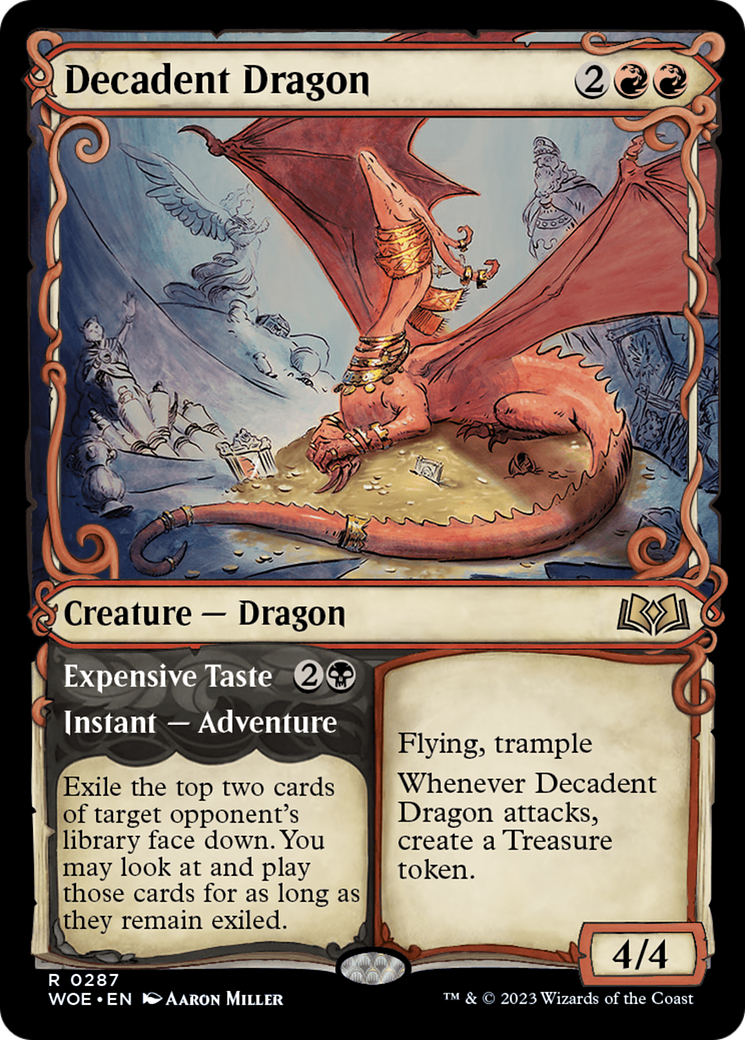 Decadent Dragon // Expensive Taste (Showcase) [Wilds of Eldraine] | Shuffle n Cut Hobbies & Games