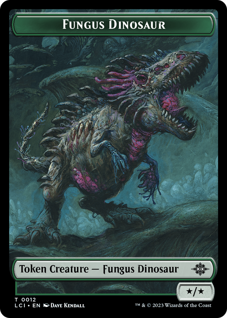 Fungus Dinosaur // Dinosaur (0001) Double-Sided Token [The Lost Caverns of Ixalan Tokens] | Shuffle n Cut Hobbies & Games