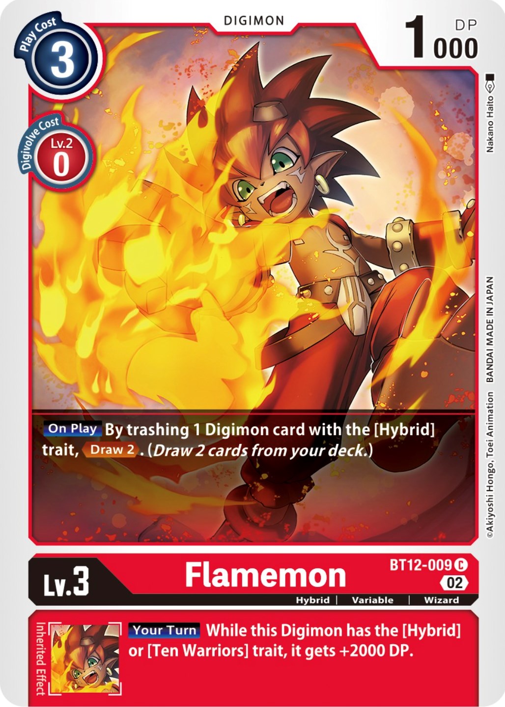 Flamemon [BT12-009] [Across Time] | Shuffle n Cut Hobbies & Games