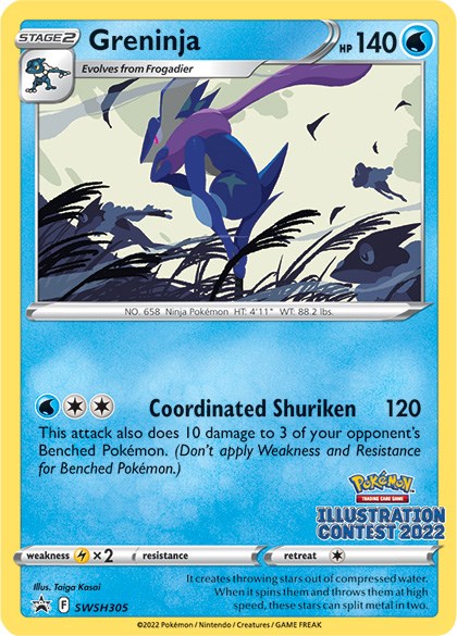 Greninja (SWSH305) (Illustration Contest 2022) [Sword & Shield: Black Star Promos] | Shuffle n Cut Hobbies & Games