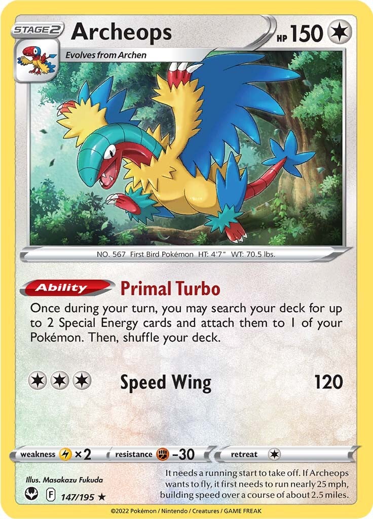 Archeops (147/195) (Theme Deck Exclusive) [Sword & Shield: Silver Tempest] | Shuffle n Cut Hobbies & Games