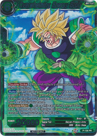 Overwhelming Energy Broly (Series 7 Super Dash Pack) (P-136) [Promotion Cards] | Shuffle n Cut Hobbies & Games