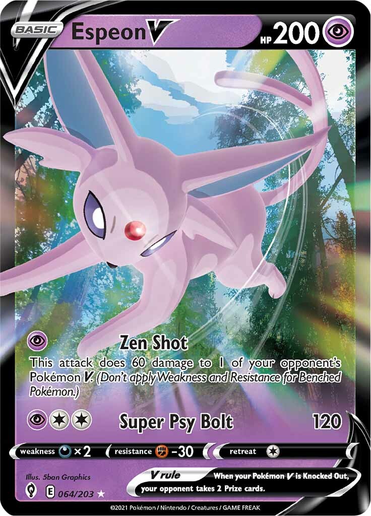 Espeon V (064/203) [Sword & Shield: Evolving Skies] | Shuffle n Cut Hobbies & Games