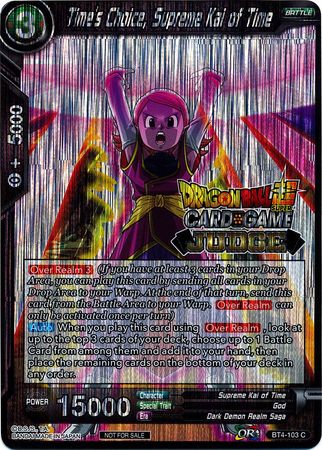 Time's Choice, Supreme Kai of Time (Level 2) (BT4-103) [Judge Promotion Cards] | Shuffle n Cut Hobbies & Games