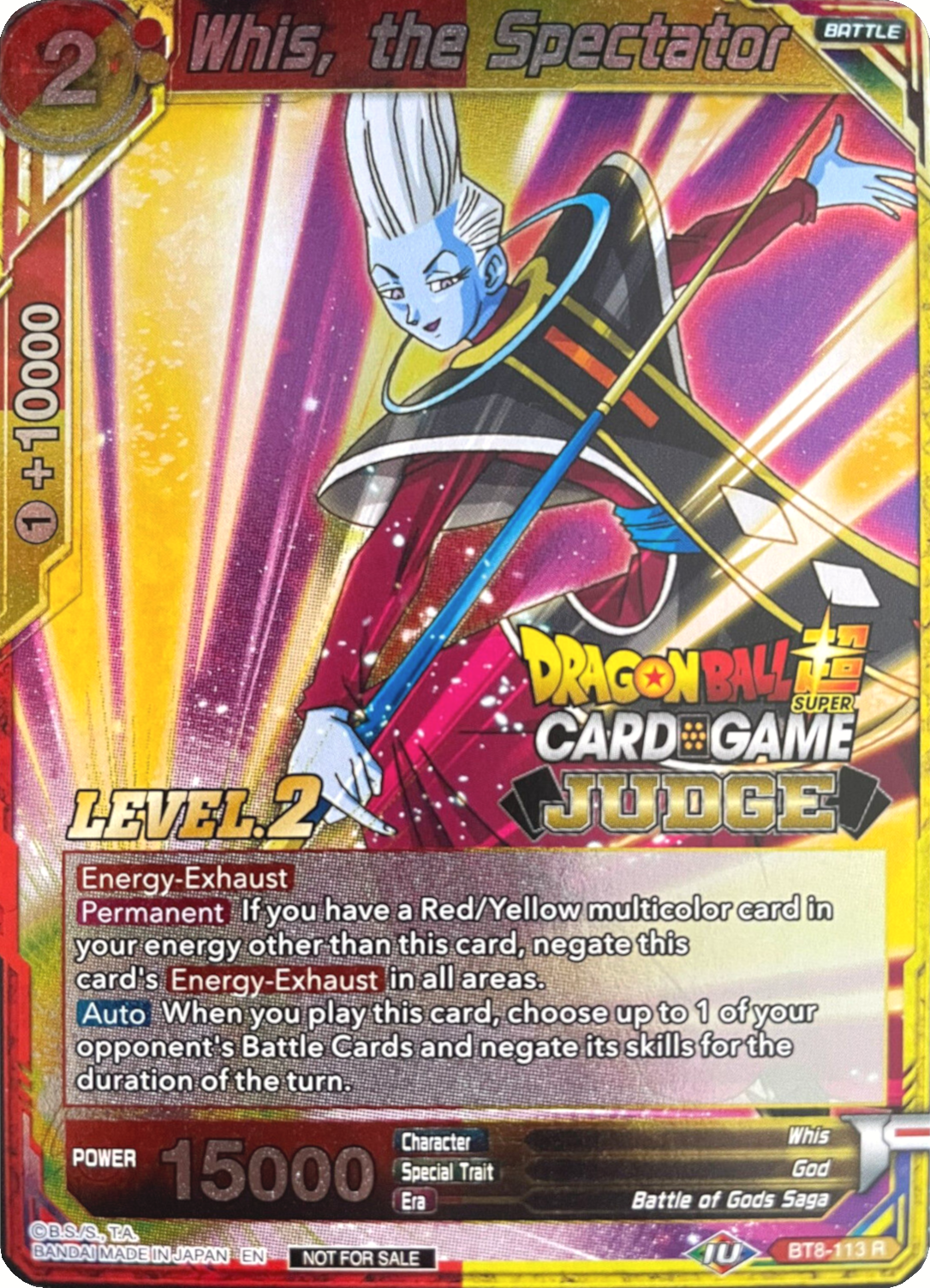 Whis, the Spectator (Level 2) (BT8-113) [Judge Promotion Cards] | Shuffle n Cut Hobbies & Games