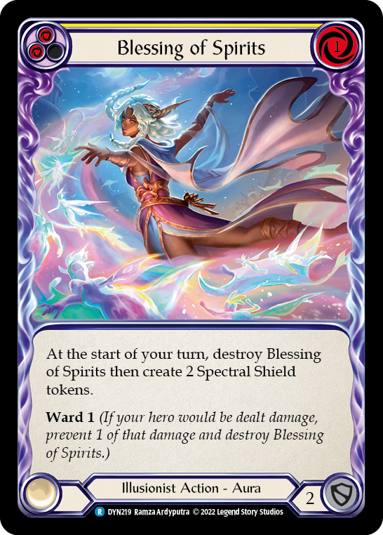 Blessing of Spirits (Yellow) [DYN219] (Dynasty)  Rainbow Foil | Shuffle n Cut Hobbies & Games