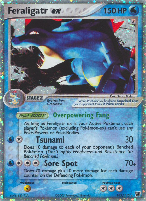 Feraligatr ex (103/115) [EX: Unseen Forces] | Shuffle n Cut Hobbies & Games