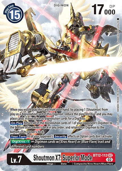 Shoutmon X7: Superior Mode [BT12-112] (Alternate Art) [Across Time] | Shuffle n Cut Hobbies & Games