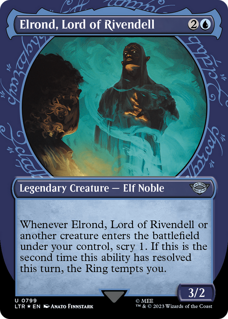 Elrond, Lord of Rivendell (Showcase) (Surge Foil) [The Lord of the Rings: Tales of Middle-Earth] | Shuffle n Cut Hobbies & Games