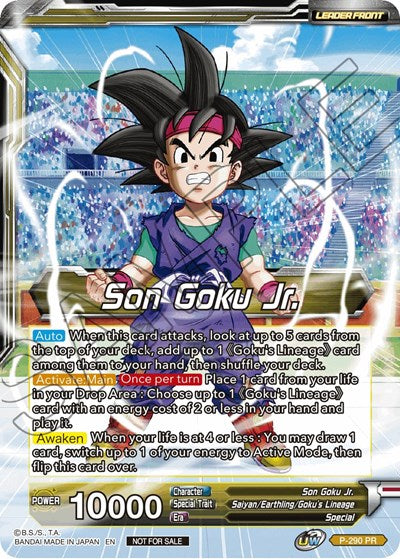 Son Goku Jr. // SS Son Goku Jr., Scion of the Lineage (Gold Stamped) (P-290) [Promotion Cards] | Shuffle n Cut Hobbies & Games