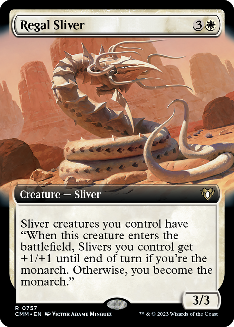 Regal Sliver (Extended Art) [Commander Masters] | Shuffle n Cut Hobbies & Games