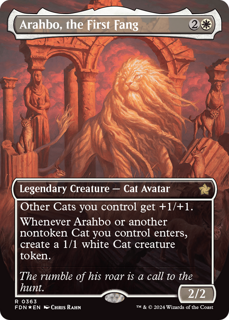 Arahbo, the First Fang (Borderless) (Mana Foil) [Foundations] | Shuffle n Cut Hobbies & Games