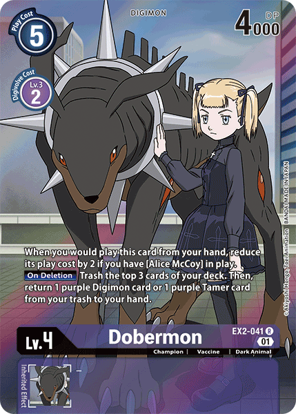 Dobermon [EX2-041] (Alternate Art) [Digital Hazard] | Shuffle n Cut Hobbies & Games