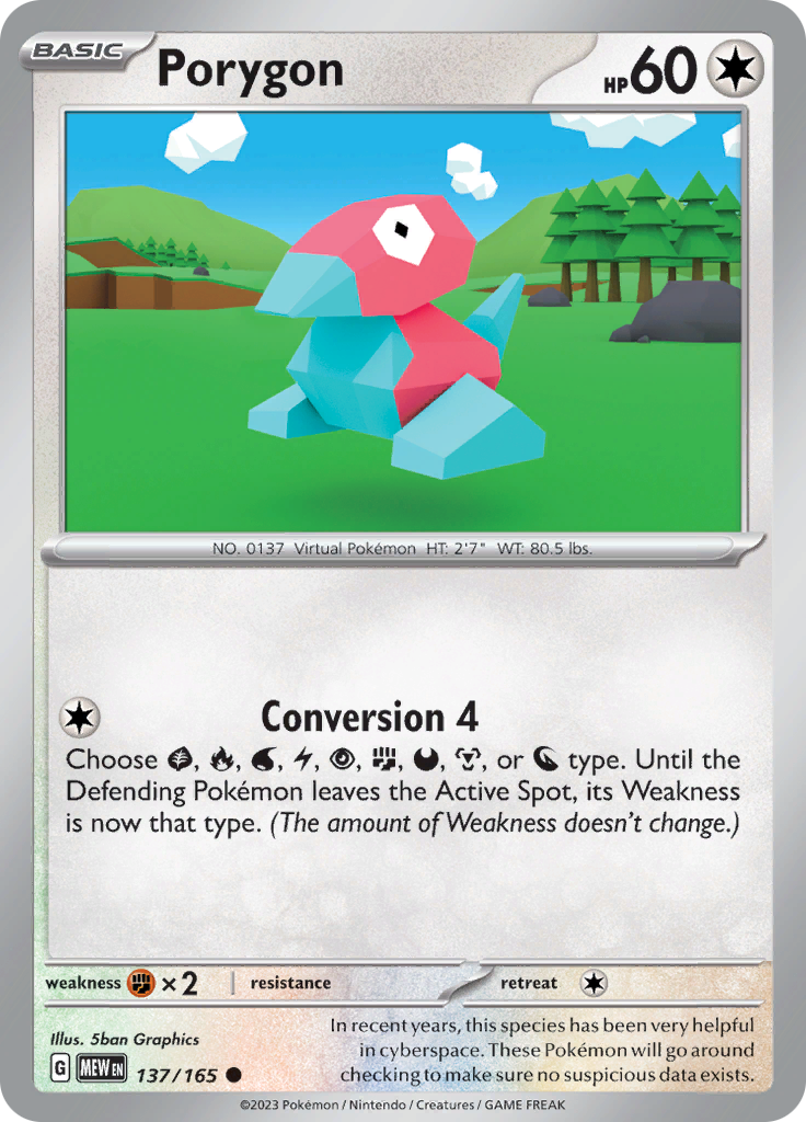 Porygon (137/165) [Scarlet & Violet 151] | Shuffle n Cut Hobbies & Games