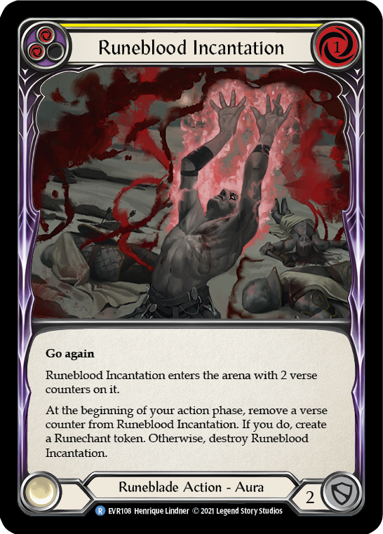 Runeblood Incantation (Yellow) [EVR108] (Everfest)  1st Edition Rainbow Foil | Shuffle n Cut Hobbies & Games