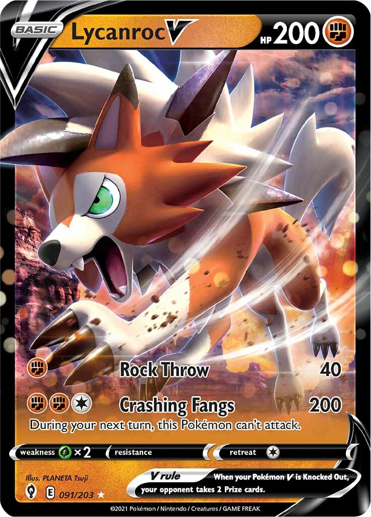 Lycanroc V (091/203) [Sword & Shield: Evolving Skies] | Shuffle n Cut Hobbies & Games