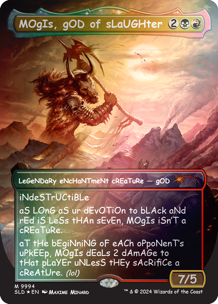 MOgIs, gOD of sLaUGHter (9994) (Rainbow Foil) [Secret Lair Drop Series] | Shuffle n Cut Hobbies & Games