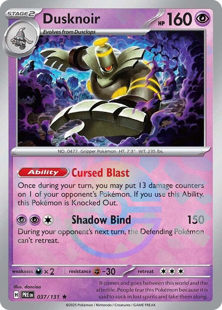 Dusknoir (037/131) (Poke Ball Pattern) [Scarlet & Violet: Prismatic Evolutions] | Shuffle n Cut Hobbies & Games