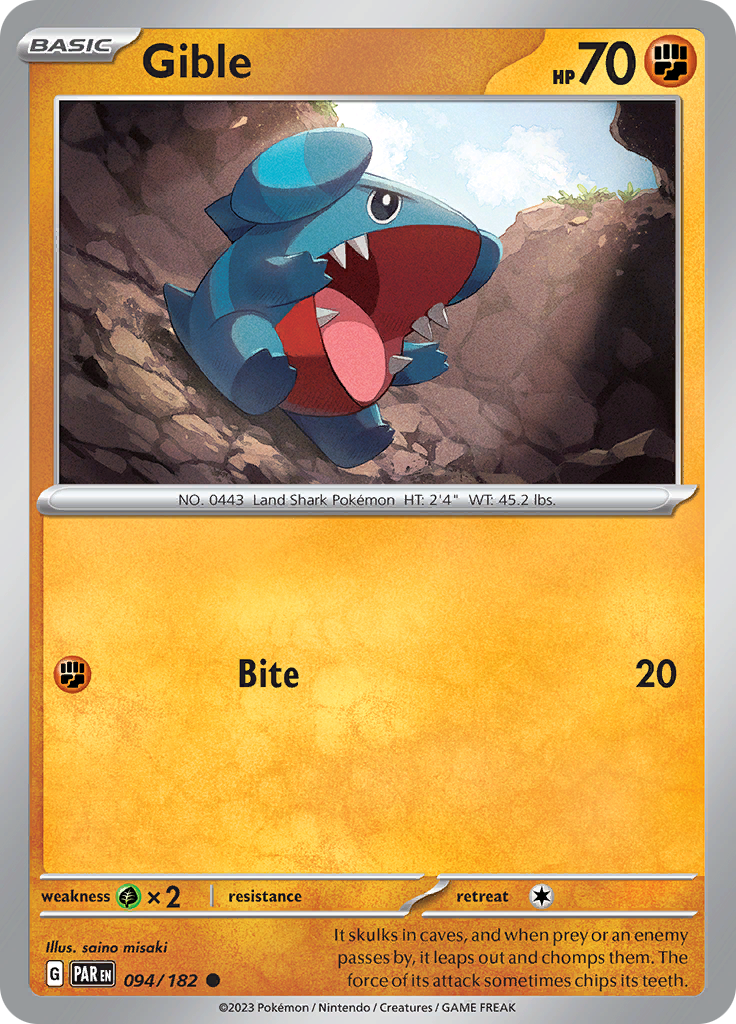 Gible (094/182) [Scarlet & Violet: Paradox Rift] | Shuffle n Cut Hobbies & Games