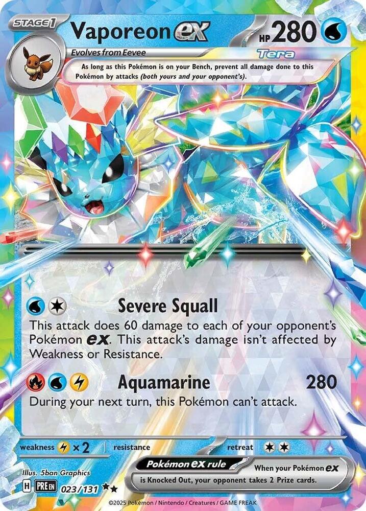 Vaporeon ex (023/131) [Scarlet & Violet: Prismatic Evolutions] | Shuffle n Cut Hobbies & Games