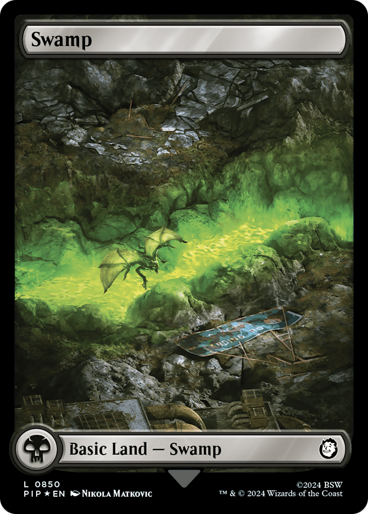 Swamp (0850) (Surge Foil) [Fallout] | Shuffle n Cut Hobbies & Games