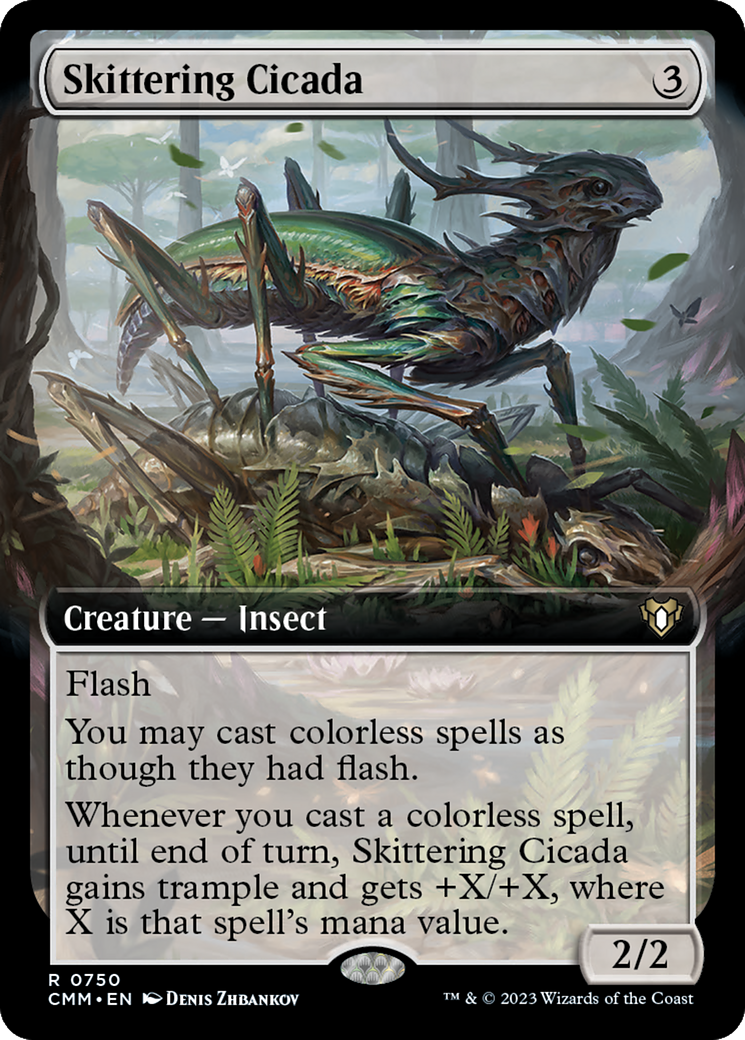 Skittering Cicada (Extended Art) [Commander Masters] | Shuffle n Cut Hobbies & Games