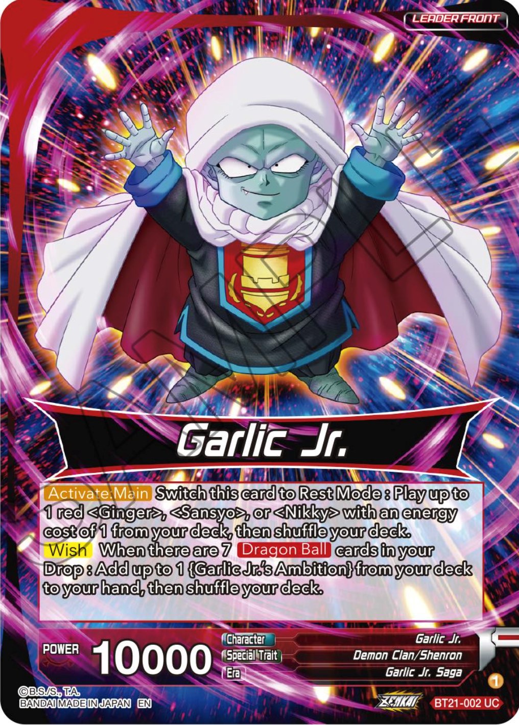 Garlic Jr. // Garlic Jr., Immortal Being (BT21-002) [Wild Resurgence] | Shuffle n Cut Hobbies & Games