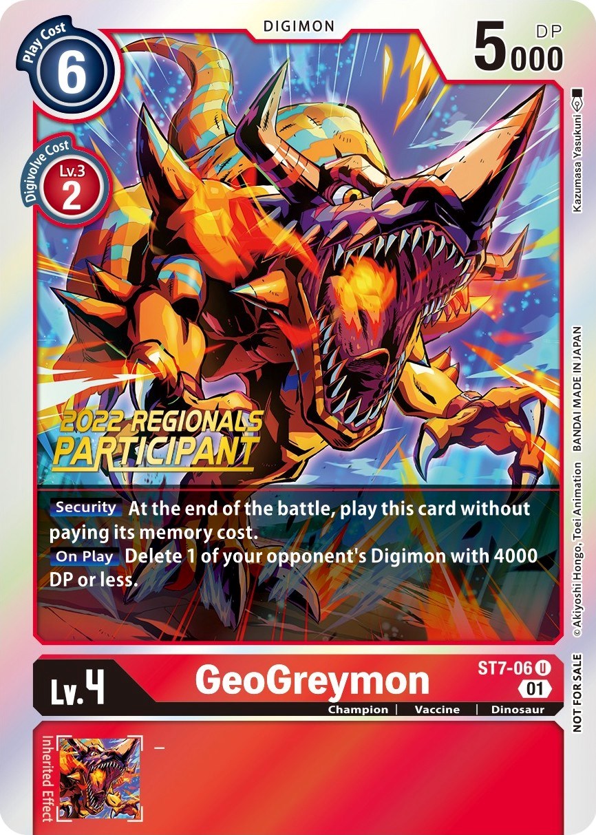 GeoGreymon [ST7-06] (2022 Championship Offline Regional) (Online Participant) [Starter Deck: Gallantmon Promos] | Shuffle n Cut Hobbies & Games