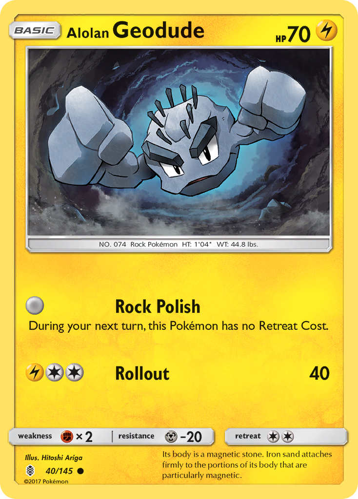 Alolan Geodude (40/145) [Sun & Moon: Guardians Rising] | Shuffle n Cut Hobbies & Games