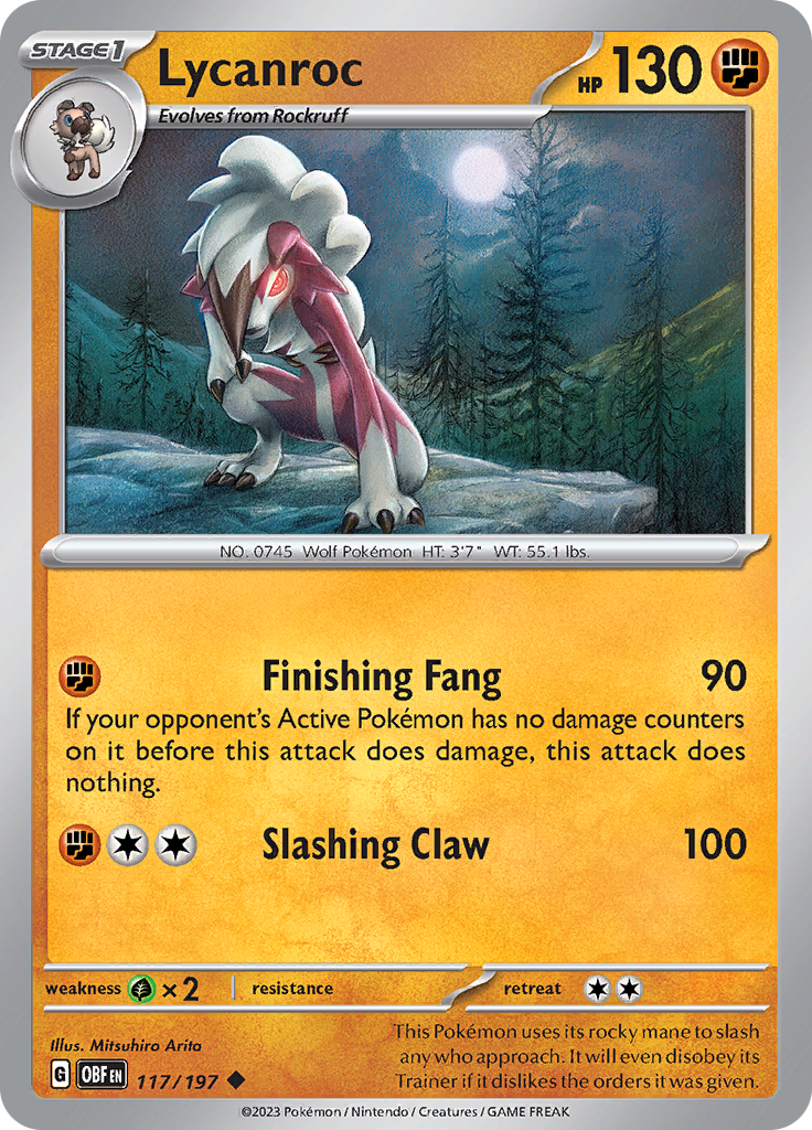 Lycanroc (117/197) [Scarlet & Violet: Obsidian Flames] | Shuffle n Cut Hobbies & Games