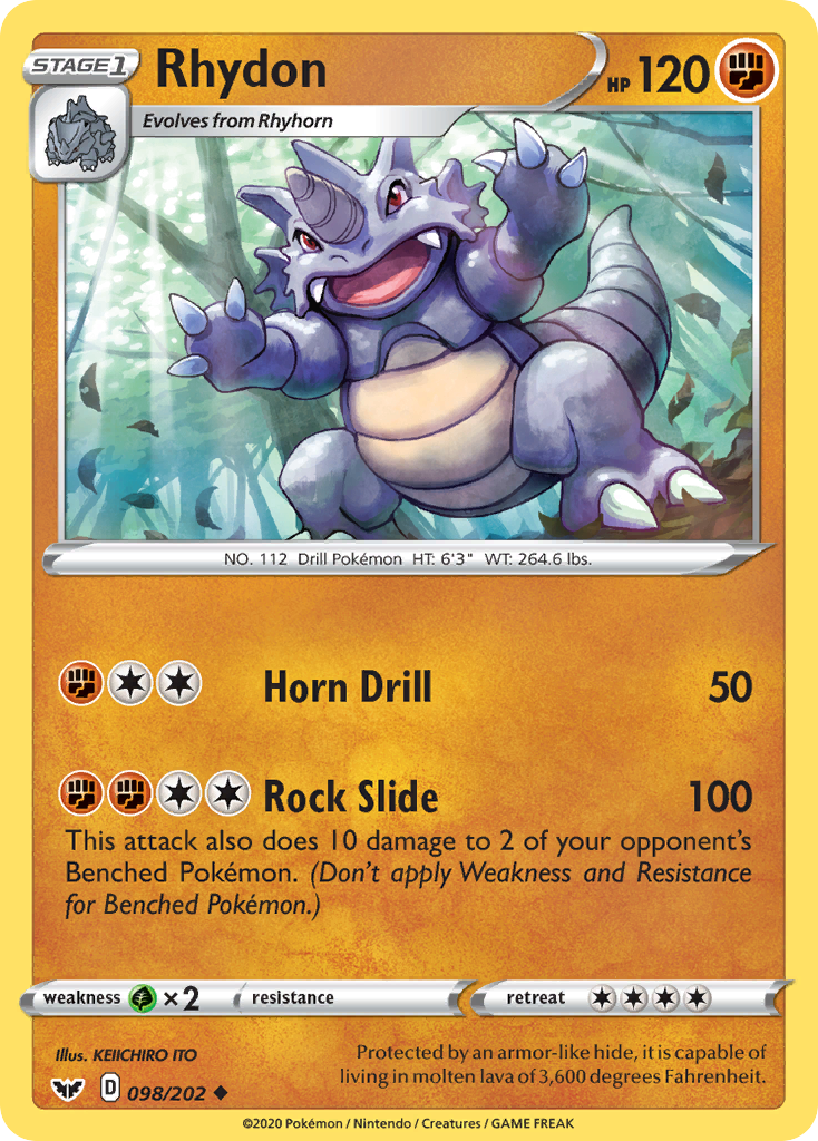 Rhydon (098/202) [Sword & Shield: Base Set] | Shuffle n Cut Hobbies & Games