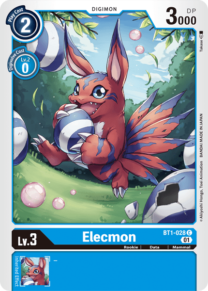 Elecmon [BT1-028] (Alternative Art) [Starter Deck: Ulforce Veedramon] | Shuffle n Cut Hobbies & Games