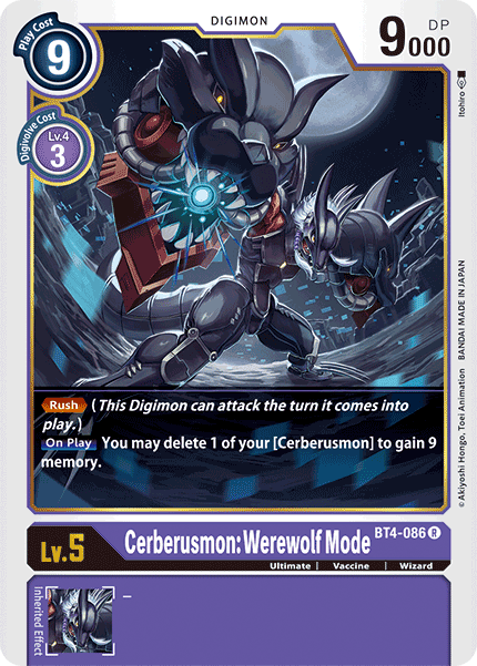 Cerberusmon: Werewolf Mode [BT4-086] [Great Legend] | Shuffle n Cut Hobbies & Games