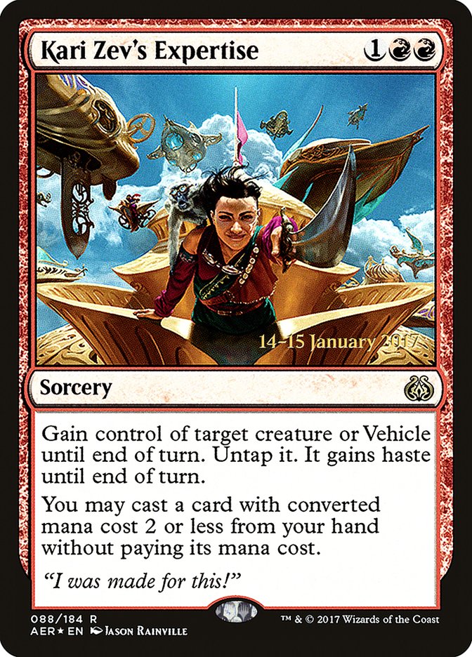 Kari Zev's Expertise [Aether Revolt Prerelease Promos] | Shuffle n Cut Hobbies & Games