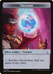 Treasure (20) // Teferi Akosa of Zhalfir Emblem Double-Sided Token [March of the Machine Tokens] | Shuffle n Cut Hobbies & Games