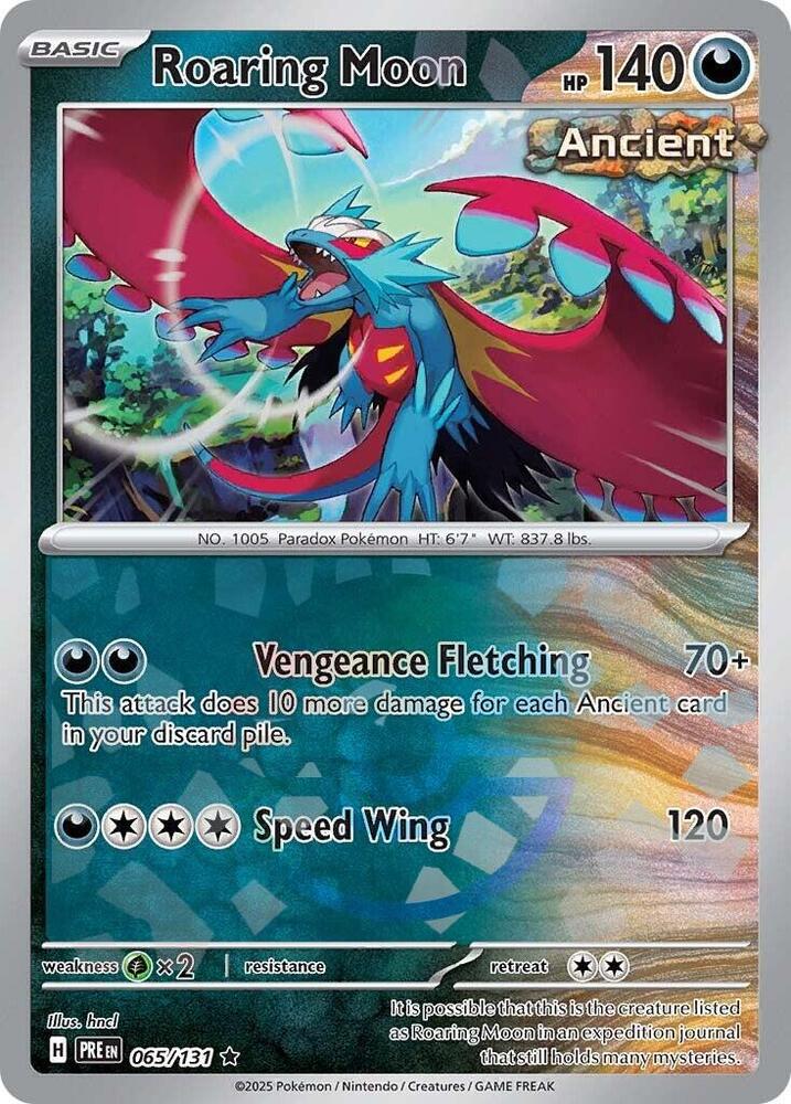 Roaring Moon (065/131) (Poke Ball Pattern) [Scarlet & Violet: Prismatic Evolutions] | Shuffle n Cut Hobbies & Games