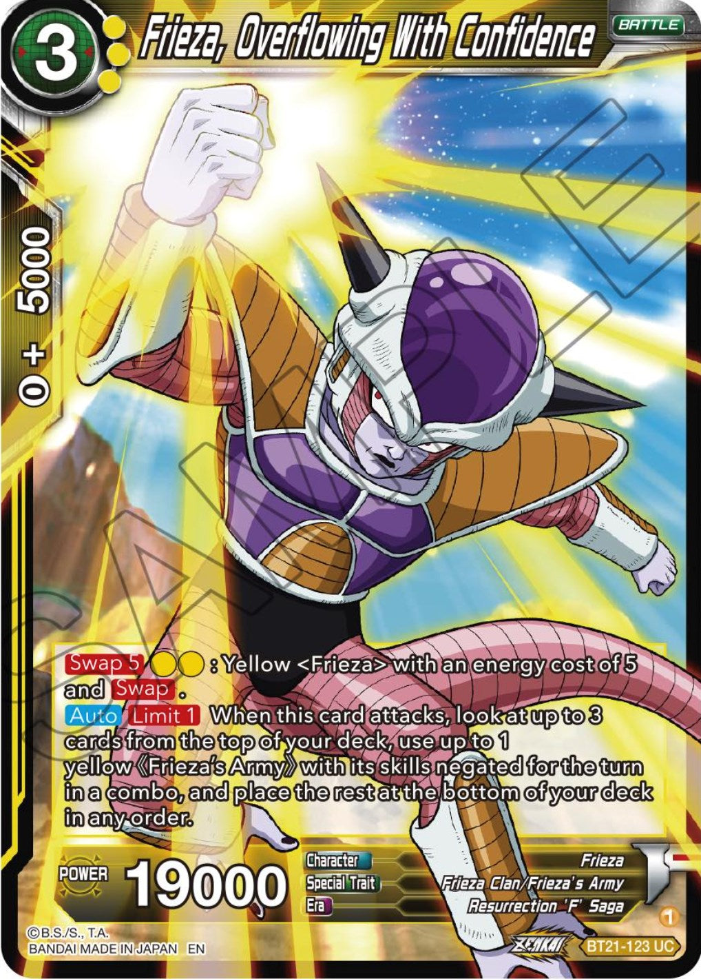 Frieza, Overflowing With Confidence (BT21-123) [Wild Resurgence] | Shuffle n Cut Hobbies & Games