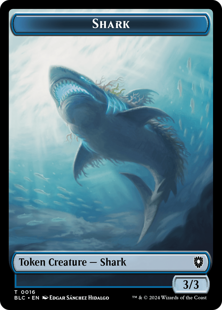 Bird (011) // Shark Double-Sided Token [Bloomburrow Commander Tokens] | Shuffle n Cut Hobbies & Games