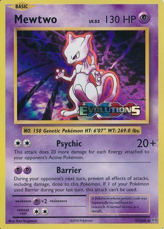 Mewtwo (51/108) (XY Evolutions Prerelease) [XY: Black Star Promos] | Shuffle n Cut Hobbies & Games