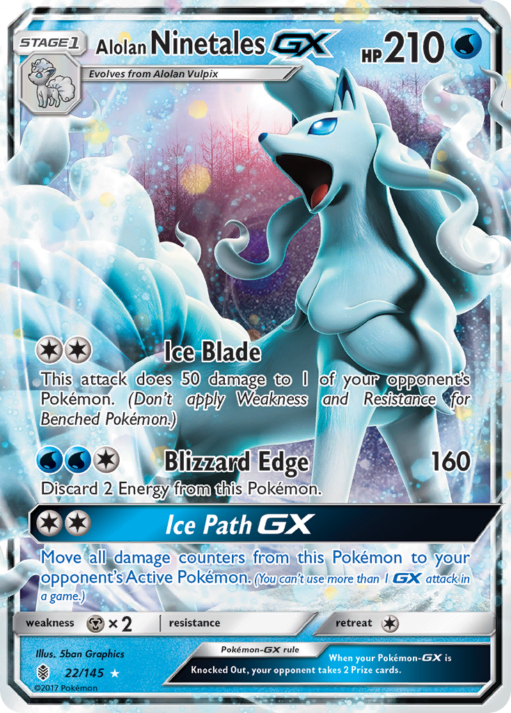 Alolan Ninetales GX (22/145) [Sun & Moon: Guardians Rising] | Shuffle n Cut Hobbies & Games