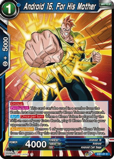 Android 16, For His Mother (EB1-21) [Battle Evolution Booster] | Shuffle n Cut Hobbies & Games