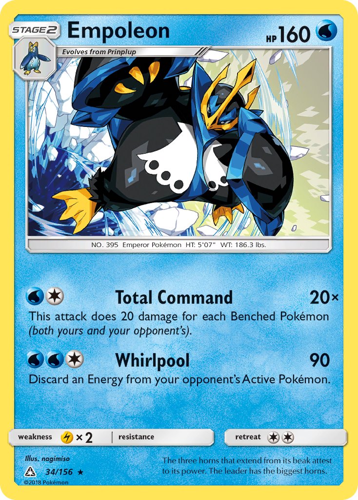 Empoleon (34/156) (Cracked Ice Holo) (Theme Deck Exclusive) [Sun & Moon: Ultra Prism] | Shuffle n Cut Hobbies & Games